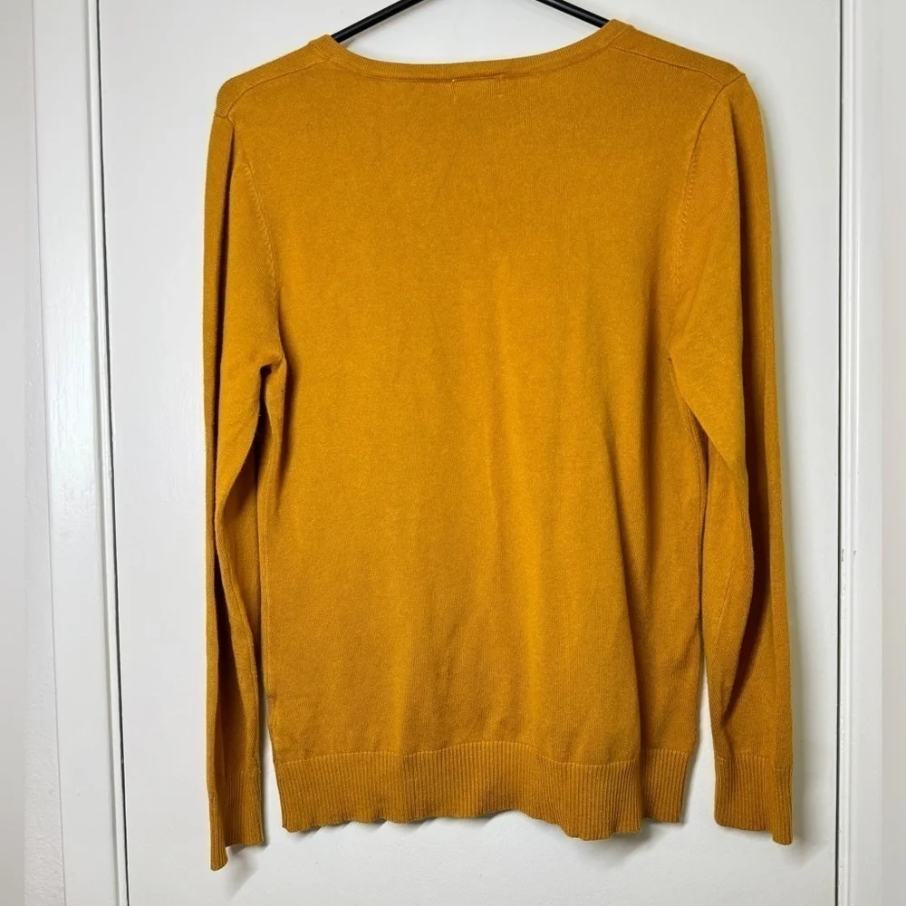 Cielo Mustard Yellow Button Front Long Sleeve Cardigan Sweater Size Large